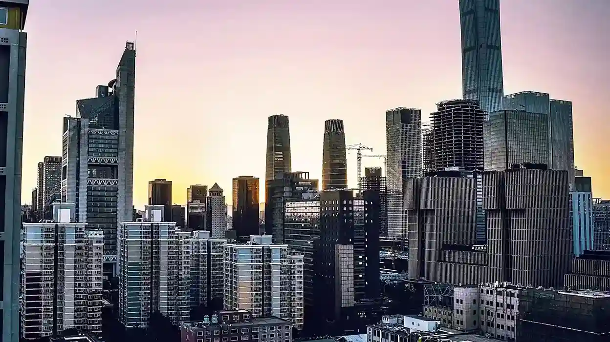 The skyline of a modern Indian city showcasing skyscrapers built by the top 10 construction companies in India.