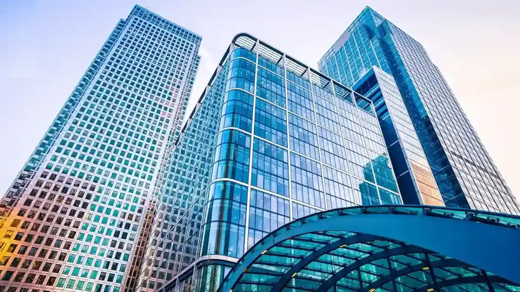 Modern skyscrapers demonstrating the use of advanced beam structures in construction.